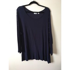 Cato navy button up sleeve shirt 22/24 (3X)